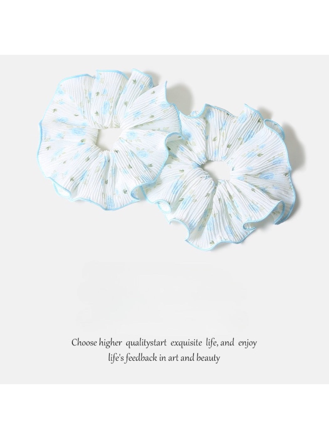 Gifty - Floral Chiffon Double Layer Scrunchie