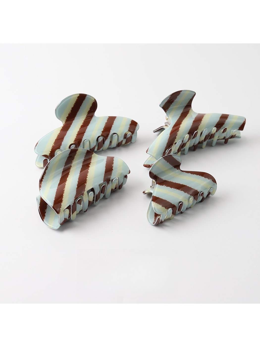 Beau - Retro Inspired Striped PVC Hair Claw Clip