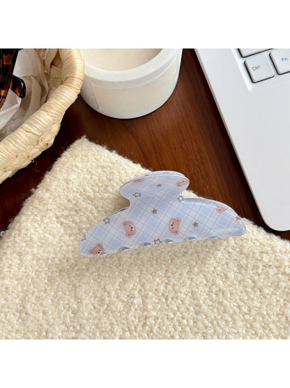Beau - Sweet Plaid Bear Design Hair Claw Clip