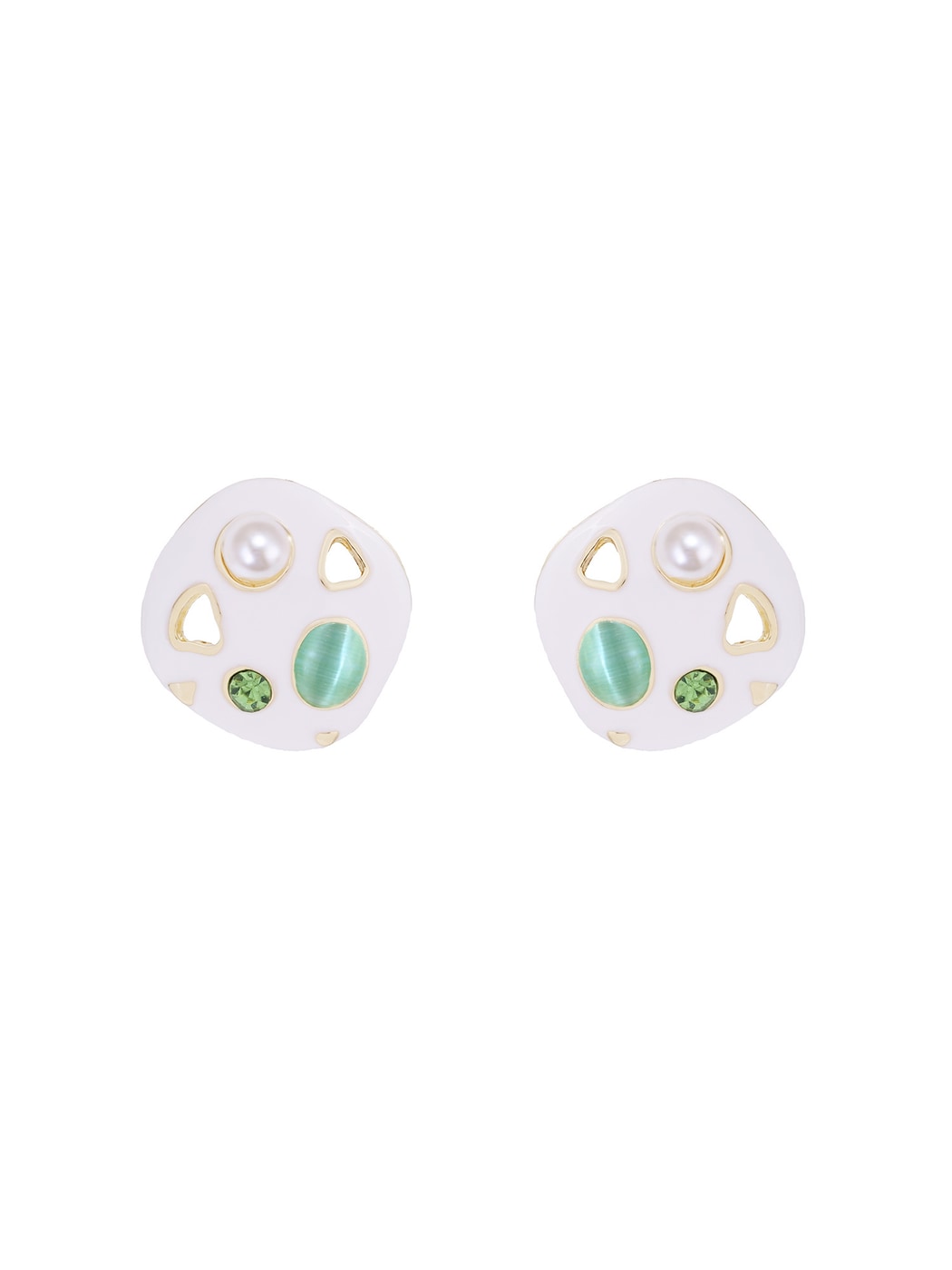 Earedge - Geometric Hollow Alloy Disc Earrings