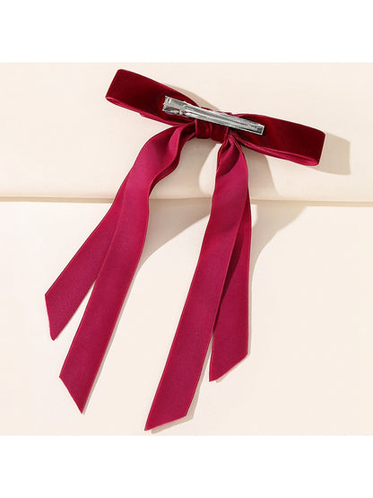 Beau - Burgundy Bow Hair Clip