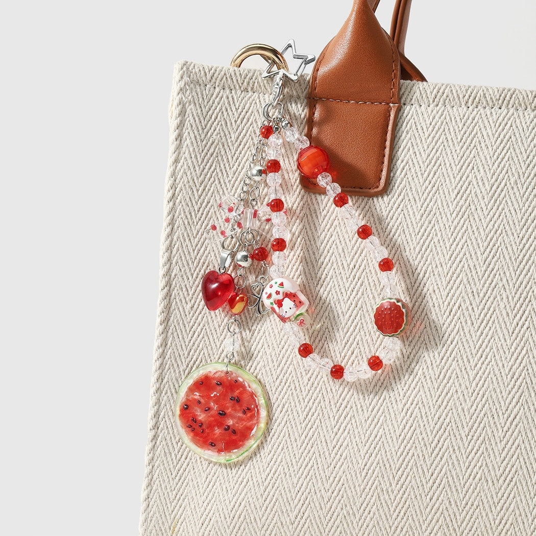 Keypus - Cute Cartoon Fruit Motif Beaded Keychain