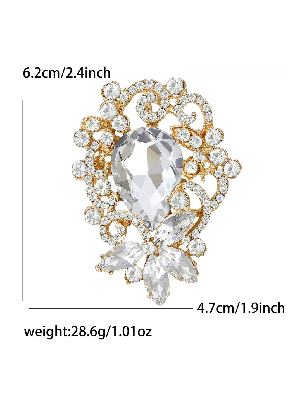 Brovia - Alloy Inlaid Openwork Brooch