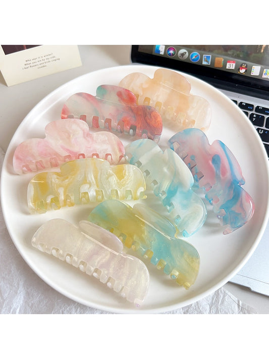 Beau - Glossy Acrylic Geometric Wave Claw Clip