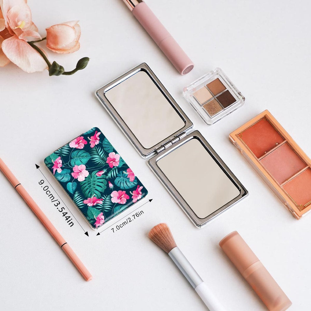 Mirroray - Portable PU Frame Printed Compact Makeup Mirror