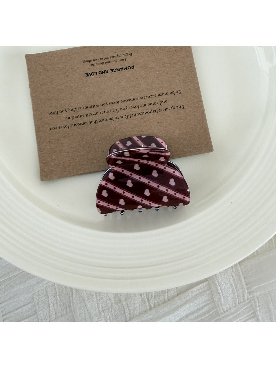 Beau - Polka-Dot Heart-Shaped Hair Clip