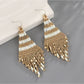 Earedge - Color Block Geometric Tassel Earrings