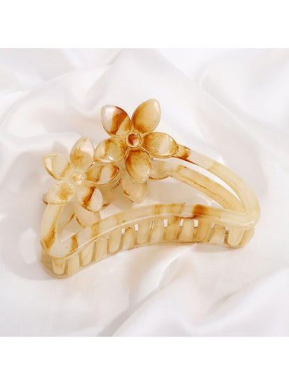 Beau - Glossy Flower Accent Ombre Claw Clip