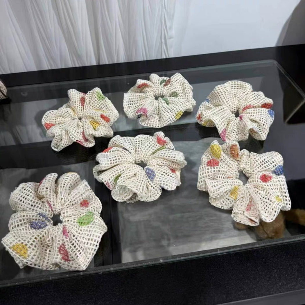 Gifty - Polka Dot Mesh Look Polyester Scrunchie