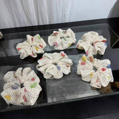 Gifty - Polka Dot Mesh Look Polyester Scrunchie