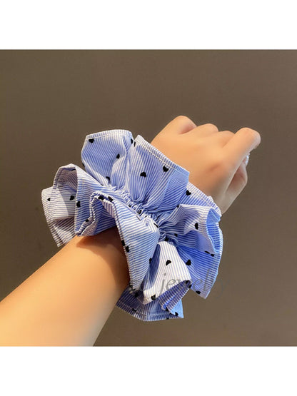 Gifty - Blue Striped Pleated Hair Loop