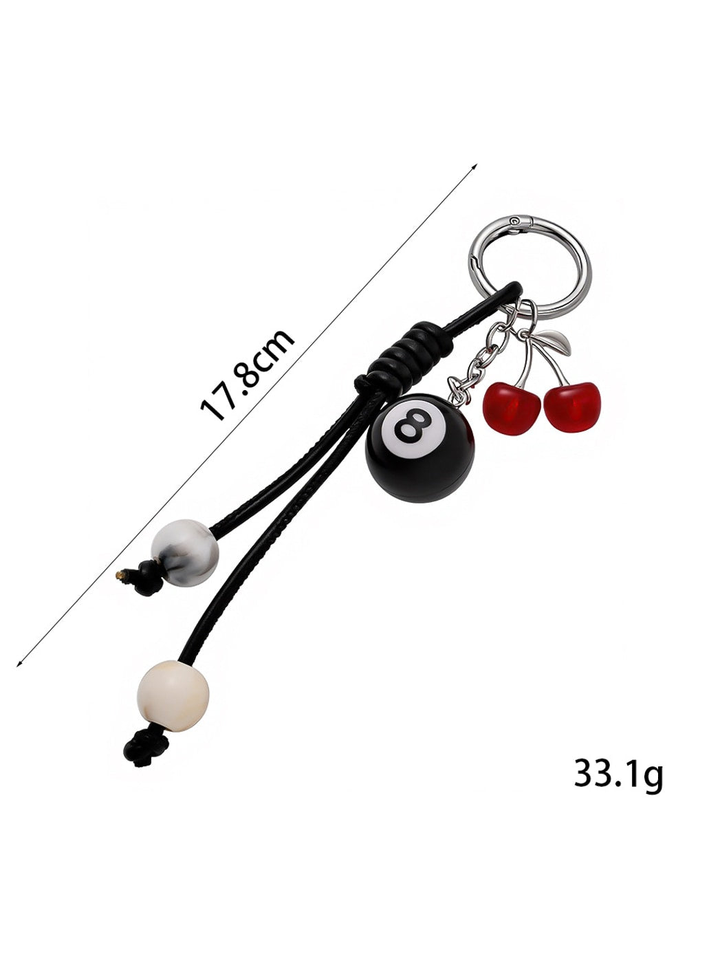Keypus - Alloy Plastic Cherry Billiard Ball Keychain