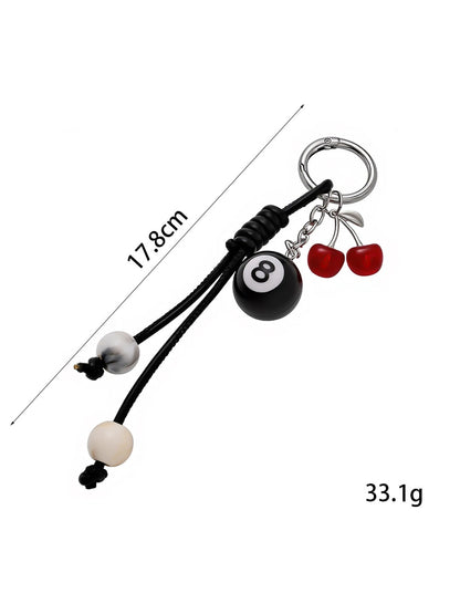 Keypus - Alloy Plastic Cherry Billiard Ball Keychain