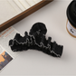 Beau - Pleated Heart Detail Claw Hair Clip