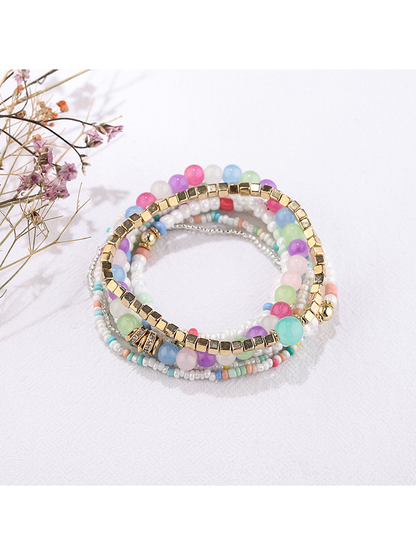 Lovra - Square Beaded Bohemian Multilayer Bracelet