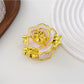 Beau - Sweet Floral Rose Gold Trim Hair Claw Clip