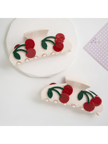 Beau - Cherry Print Hair Claw Clip