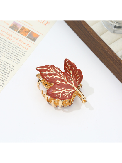 Beau - Maple Leaf Style Plated Hair Claw Clip