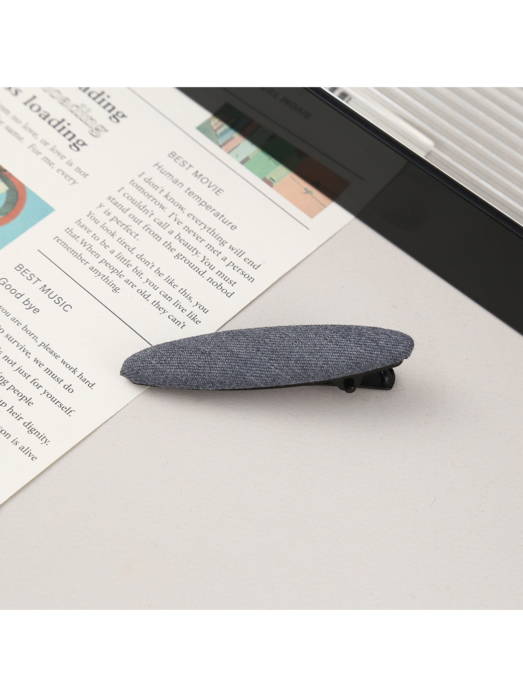 Beau - Solid Color Polyester Oval Hair Clip