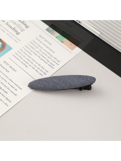 Beau - Solid Color Polyester Oval Hair Clip