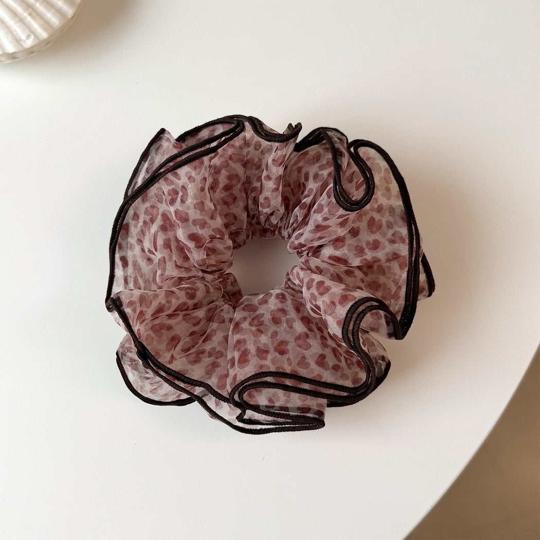 Gifty - Layered Ruffle Print Ponytail Scrunchie