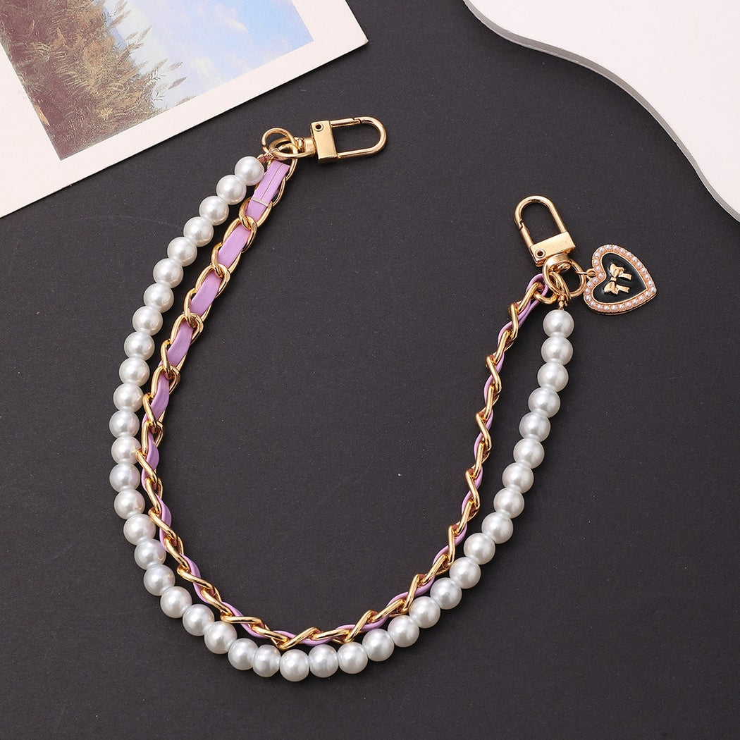 Keypus - Double Chain Style Heart Pendant Bag Charm