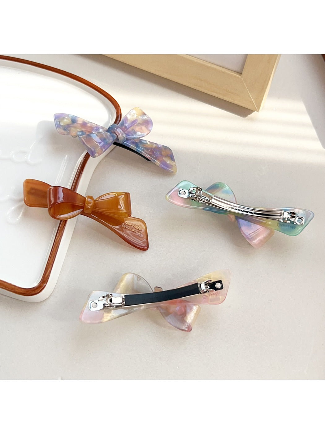 Beau - Adorable Asymmetrical Bow Hair Clips