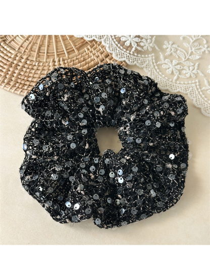 Gifty - High Elastic Textured Sequin Hair Scrunchie