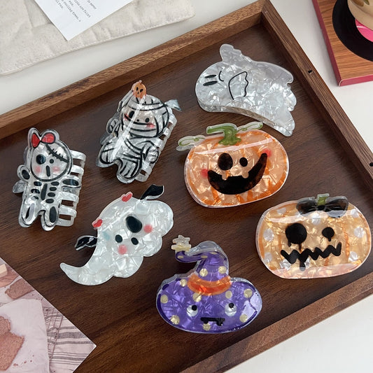 Beau - Halloween Cute Pumpkin Ghost Pattern Claw Clip