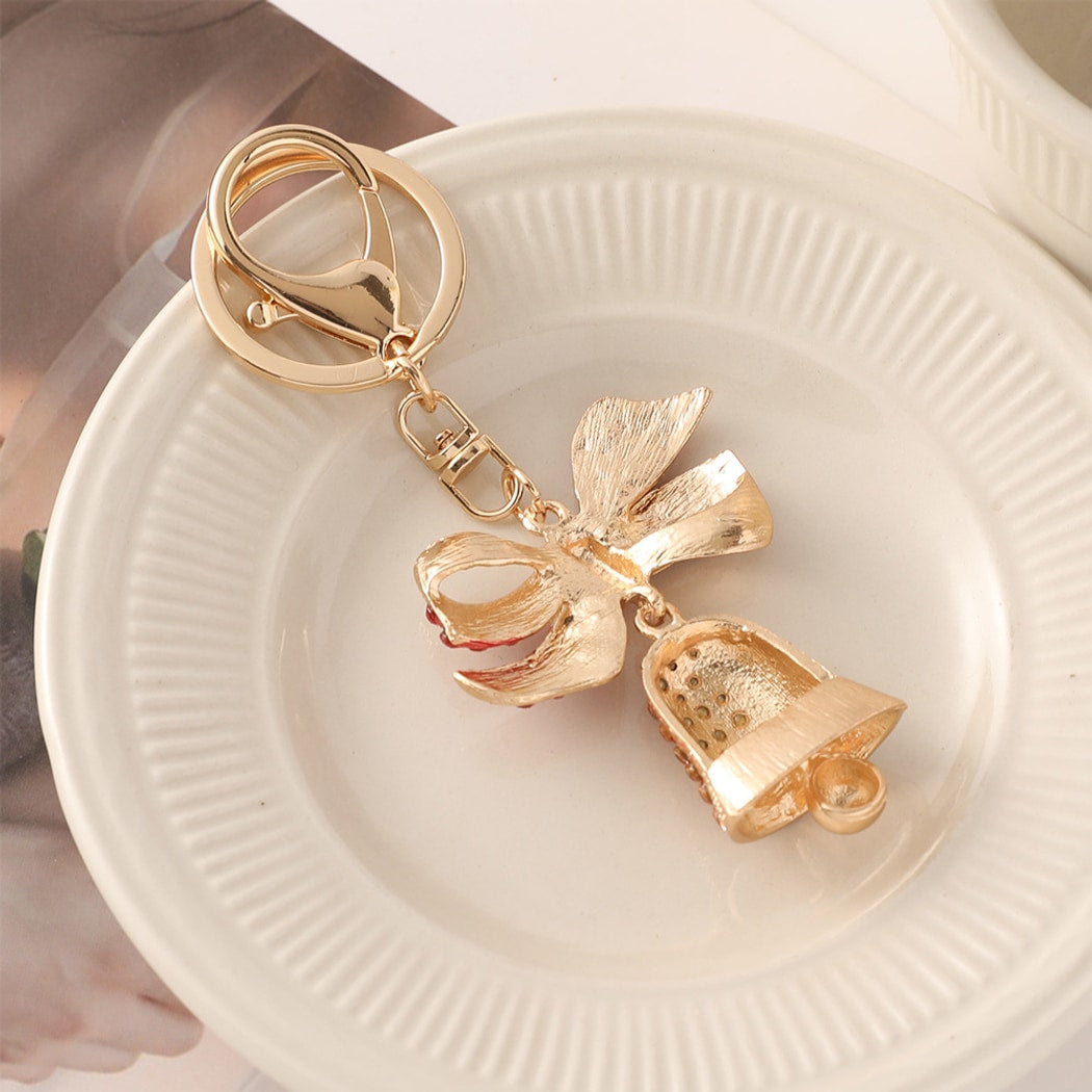 Keypus - Christmas Red Bell Bow Design Keychain