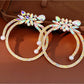 Earedge - Geometric Rhinestone Round Earrings