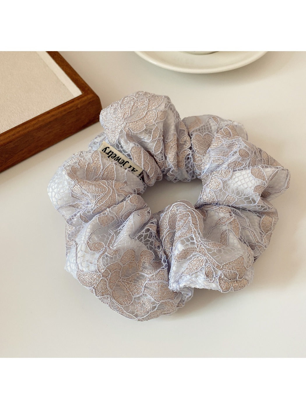 Gifty - Spring Hollow Embroidery Scrunchie Hair Tie
