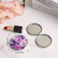 Mirroray - Round Floral Print Portable Folding Makeup Mirror