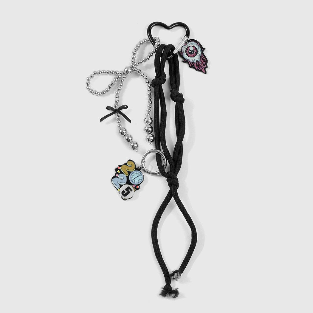 Keypus - Halloween Gothic Beaded Bow Keychain