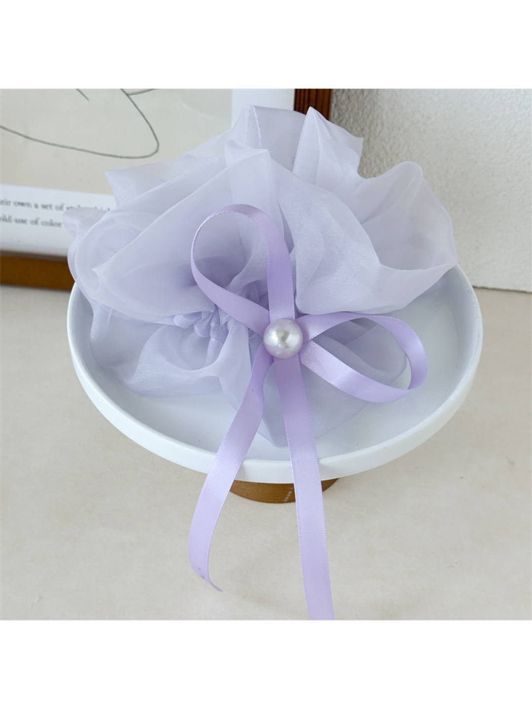 Gifty - Sheer Bow Ribbon Hair Scrunchie