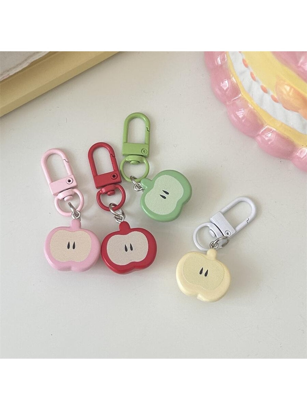 Keypus - Cute Half Apple Bag Charm Keychain Accessory