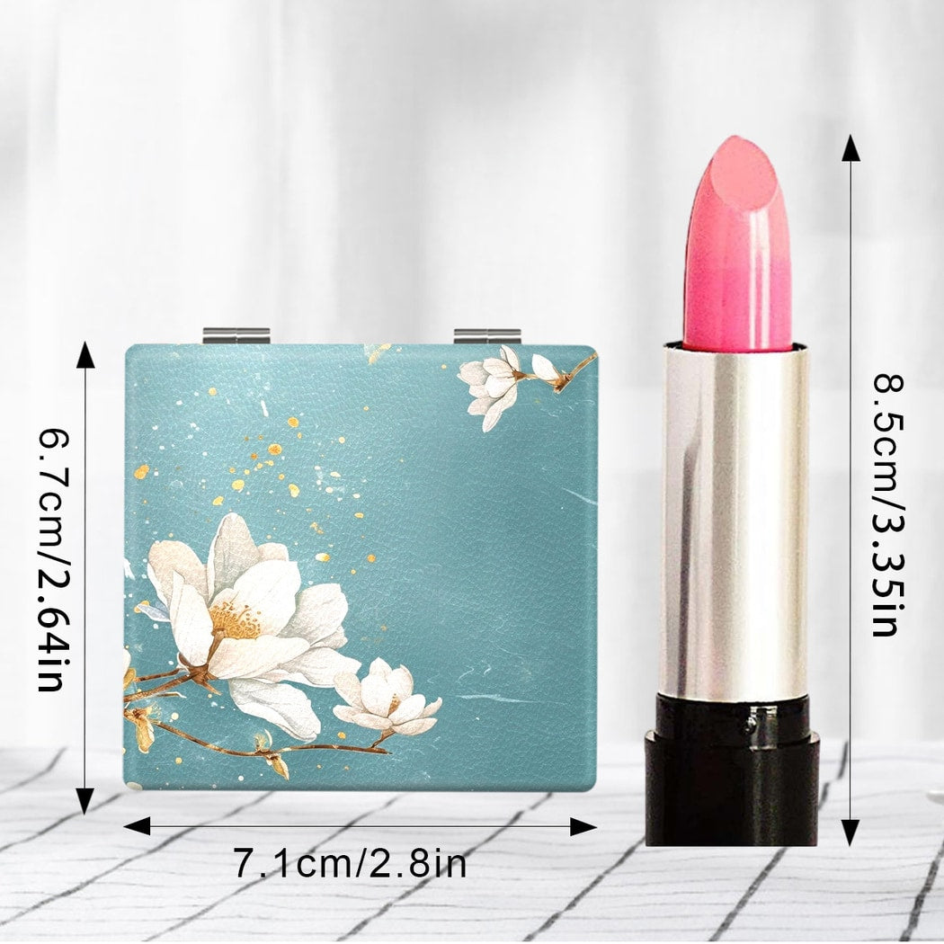 Mirroray - Rectangle Blossom Pattern Travel Makeup Mirror