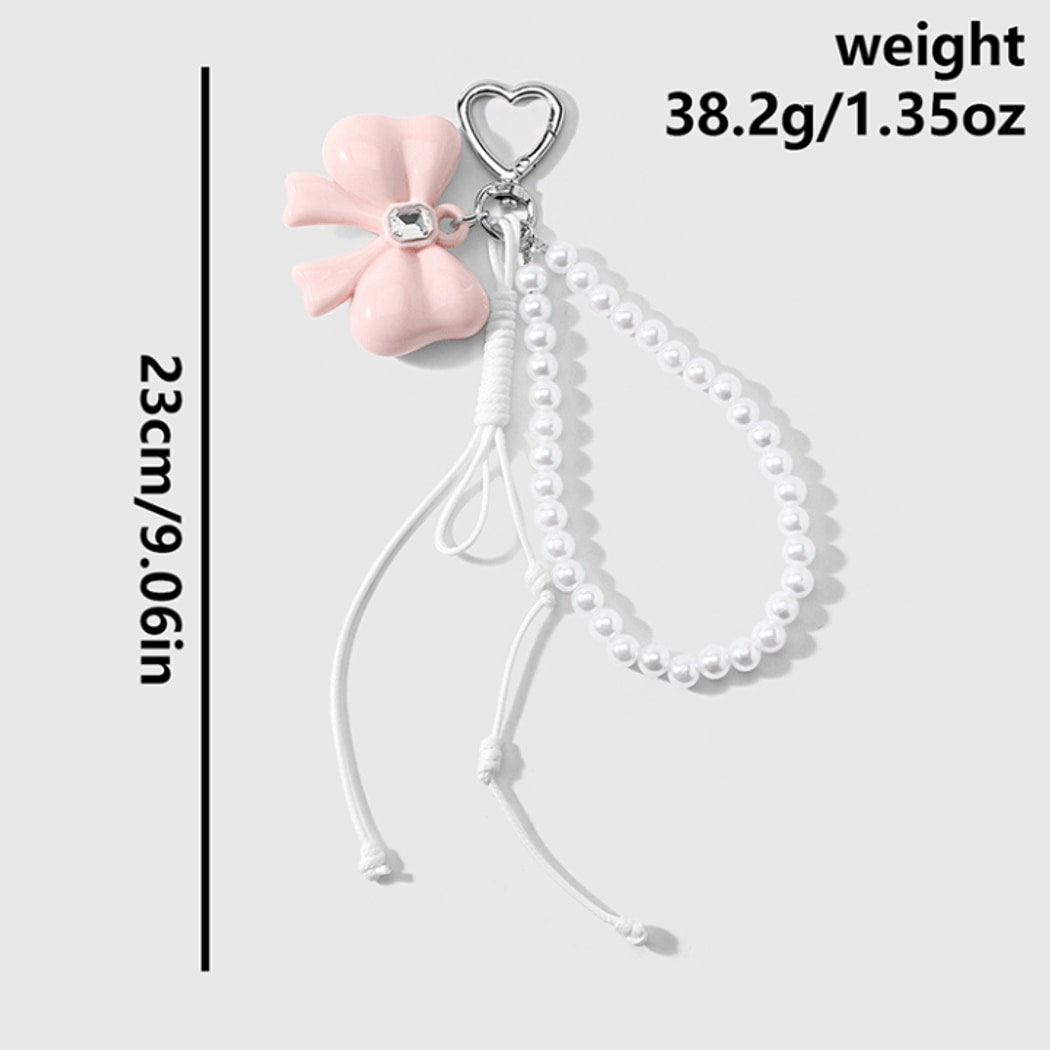 Keypus - Elegant Bow Beaded Charm Keychain