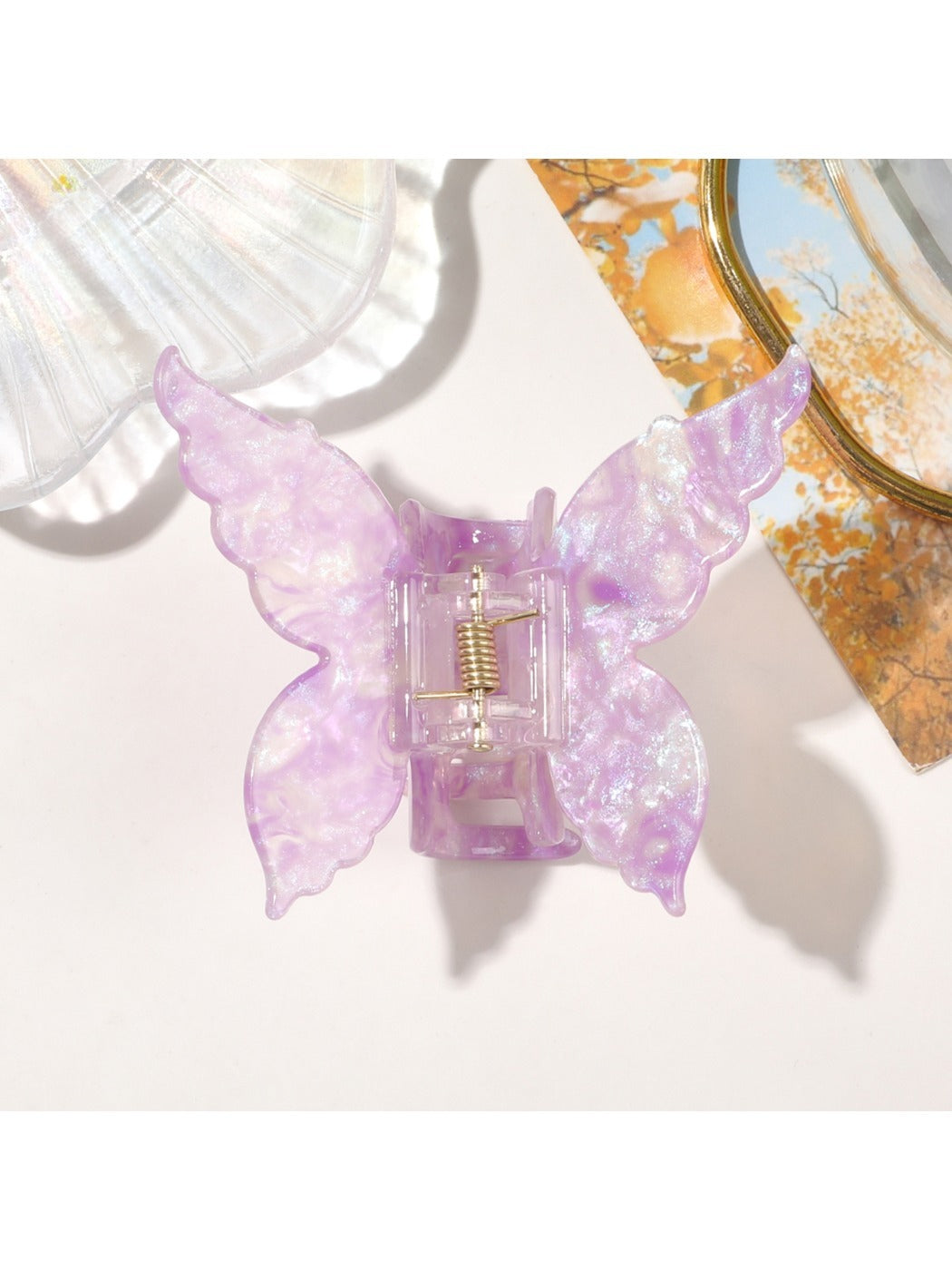 Beau - Iridescent Butterfly Shimmering  Hair Clips