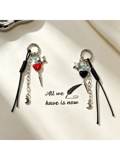 Keypus - Alloy Chain Tassel Heart Keychain Bag Charm