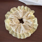 Gifty - Floral Ruffle Trim Polyester Fabric Scrunchie