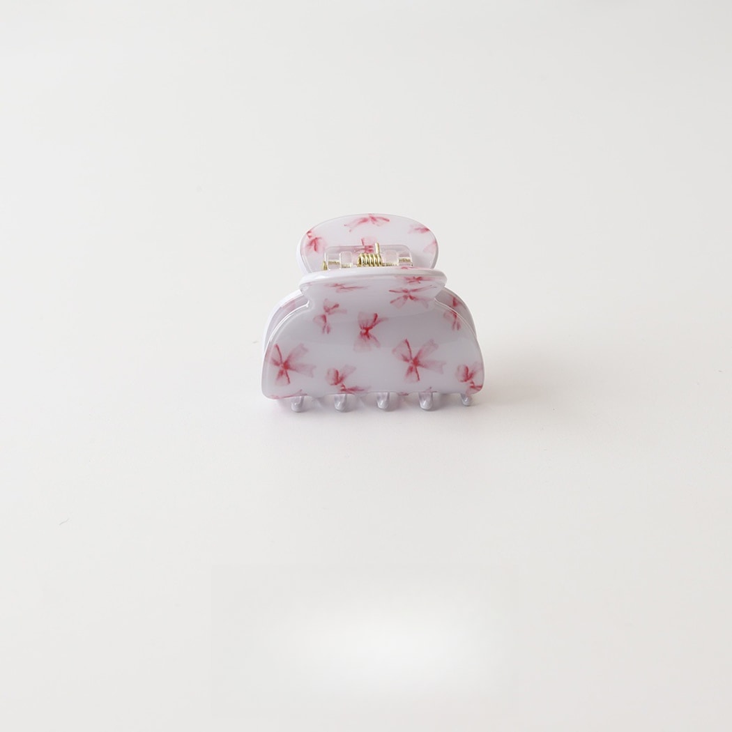 Beau - Elegant Bow Print PVC Decorative Claw Clip