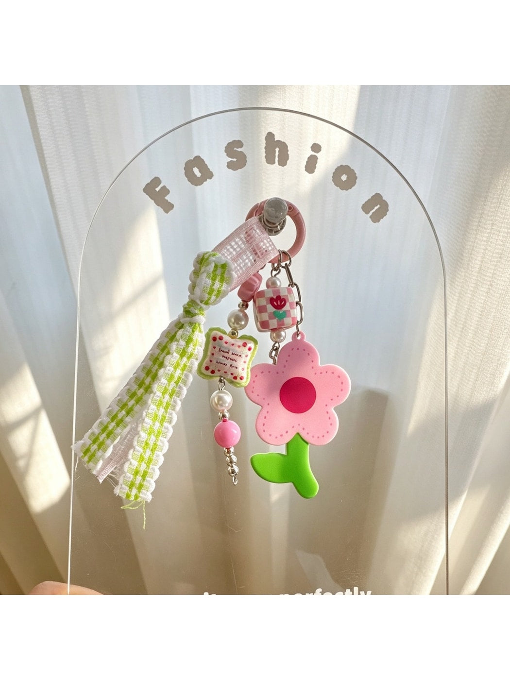 Keypus - Double-Sided Flower Beaded Keychain Charm