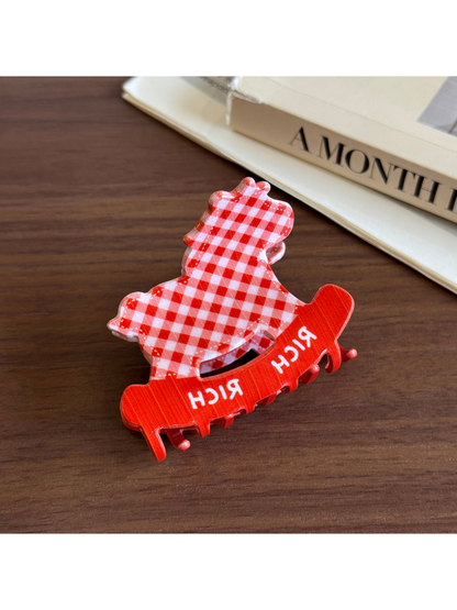 Beau - Rocking Horse Pattern Acetate Claw Clip
