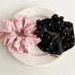 Gifty - Pleated Mesh Polka Dot Horse Print Scrunchie