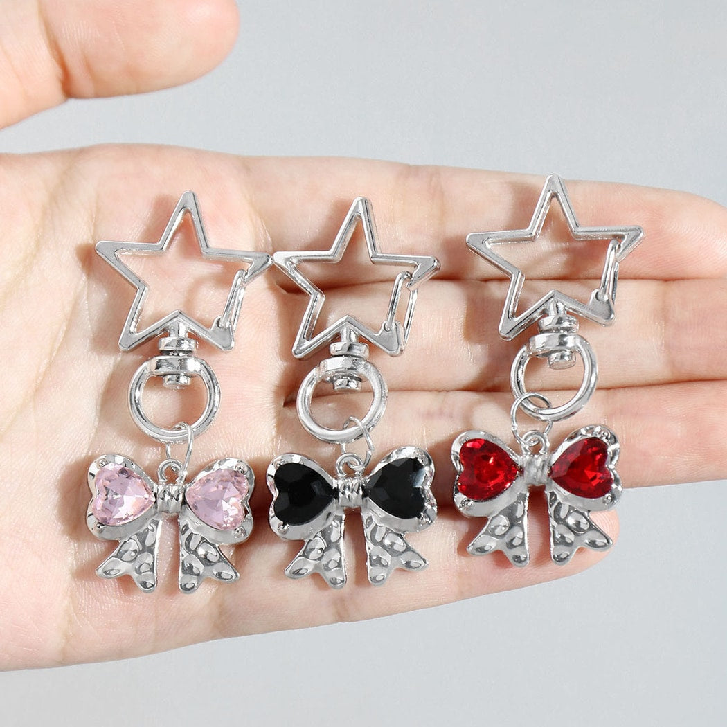 Keypus - Hollow Star Bow Pendant Keychain
