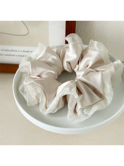 Gifty - Oversized Satin Mesh Edge Hair Scrunchie