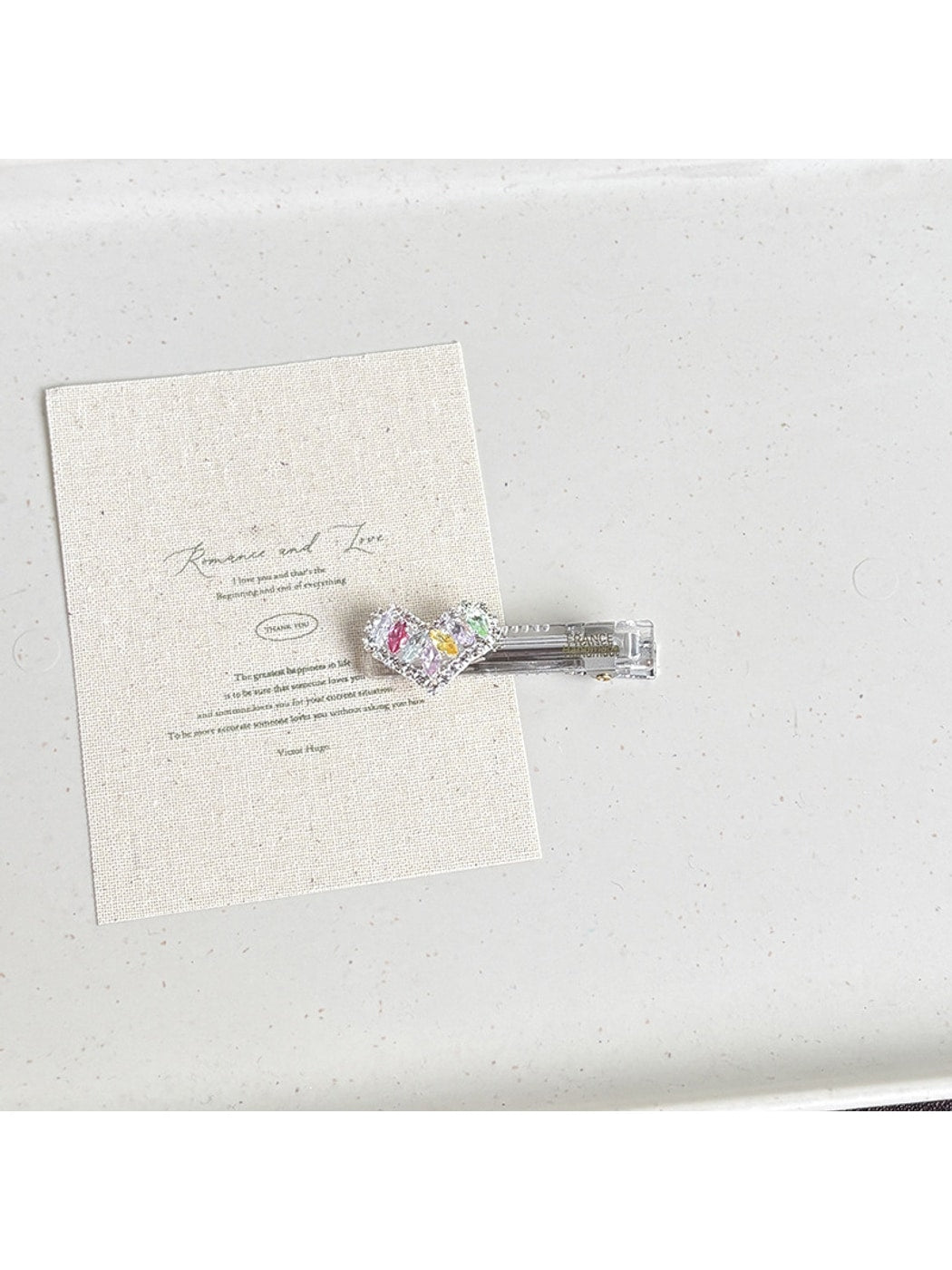 Beau - Flower Heart Duckbill Side Hair Clip