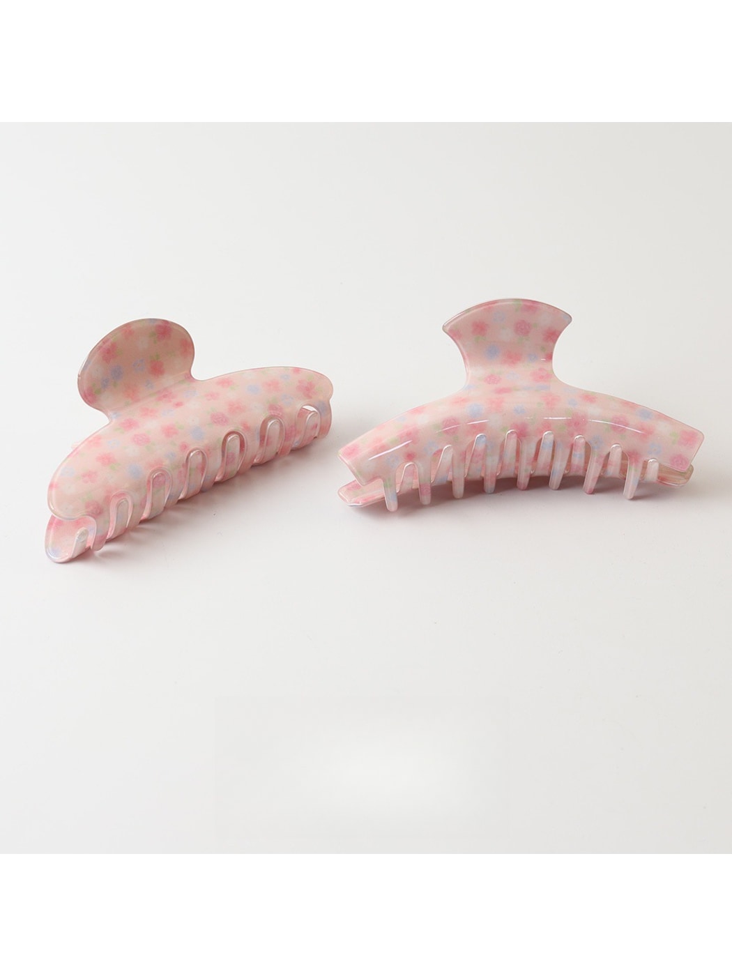 Beau - Pink Floral Printed PVC Hair Claw Clip