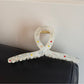 Beau - White Geometric Hair Claw Clip